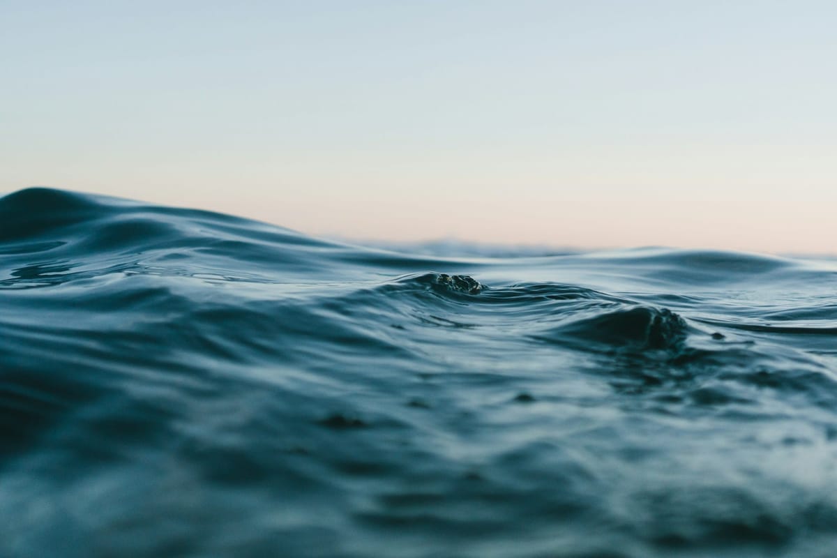 Calm ocean water at sunset