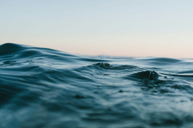 Calm ocean water at sunset